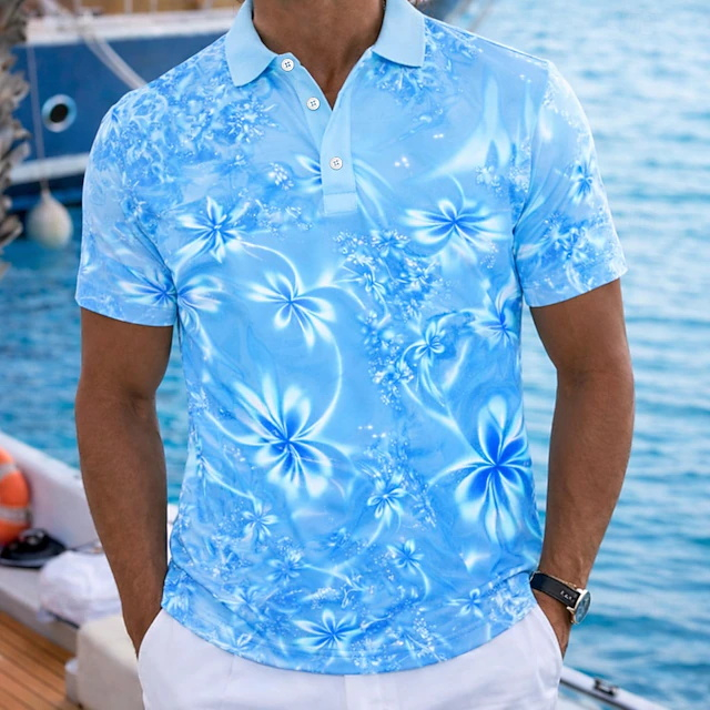 Resort Shirt Floral - Męska koszulka polo w stylu letnich