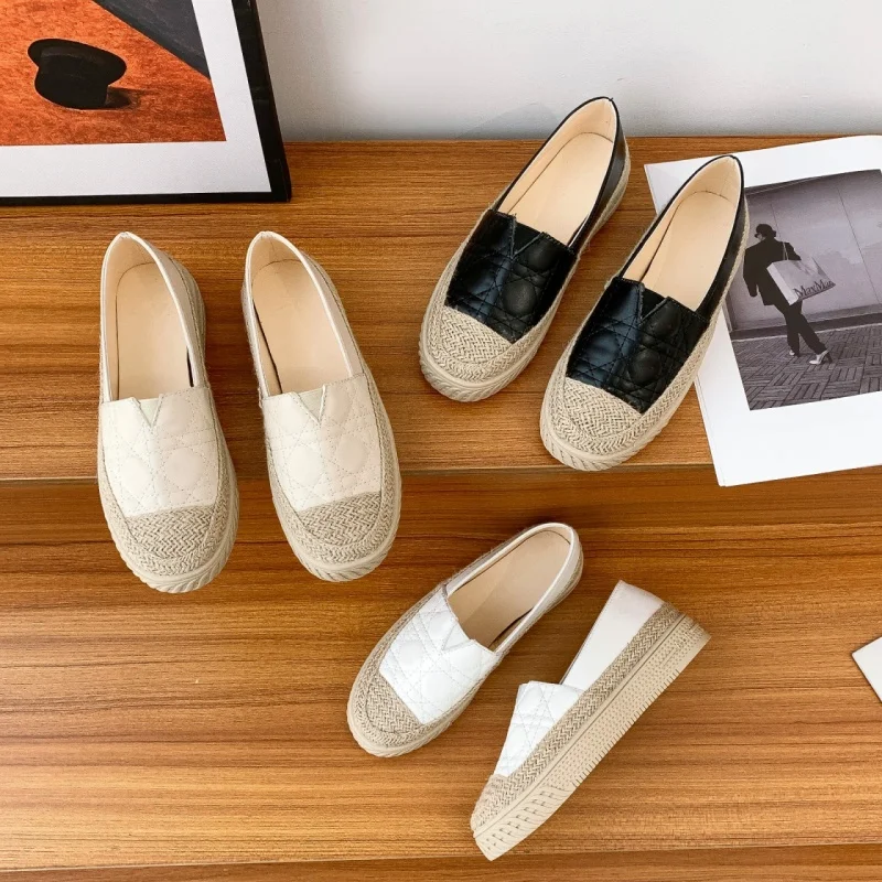 Espadrille Slip On - 2025 nowe buty damskie espadryle białe