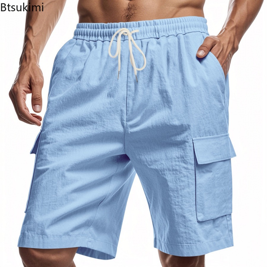Nowe 2025 męskie szorty Cargo  – Short Linen Drawstring recenzja i cena