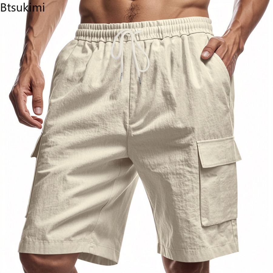 Nowe 2025 męskie szorty Cargo  – Short Linen Drawstring recenzja i cena