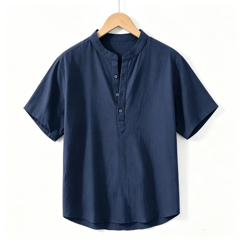 Letnie męskie koszulki z krótk – Linen Shirt Breathable recenzja i cena