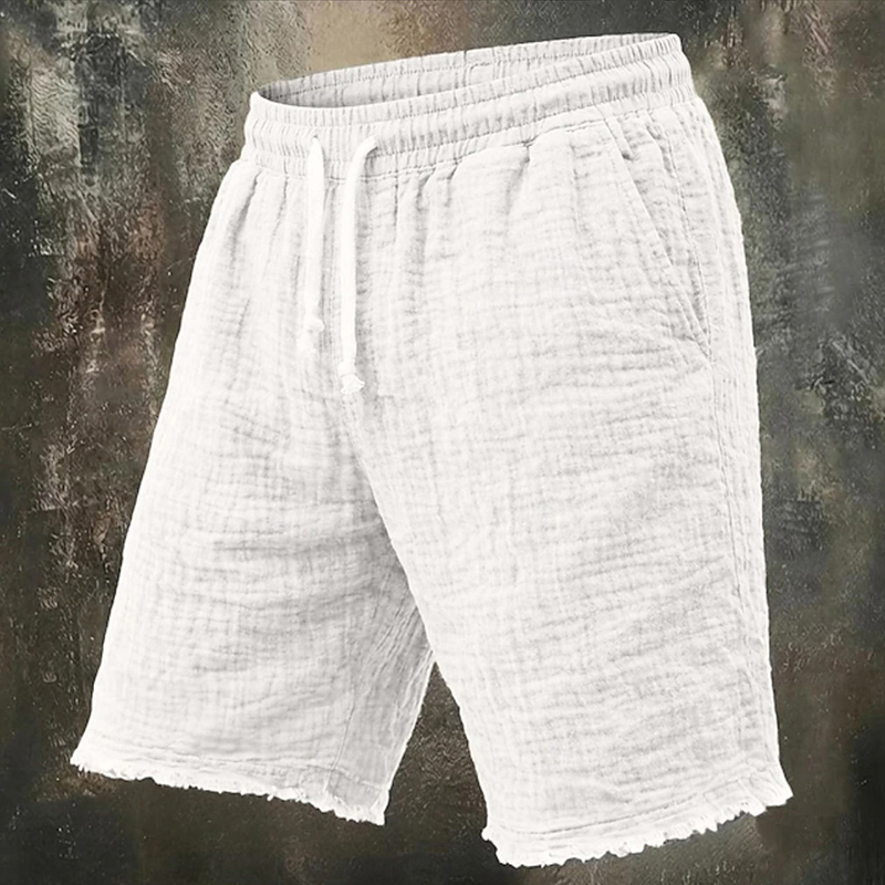 Modne, podarte lniane szorty m – Short Linen Drawstring recenzja i cena