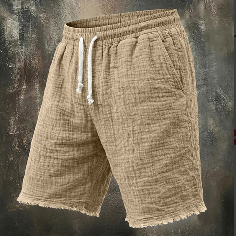 Modne, podarte lniane szorty m – Short Linen Drawstring recenzja i cena