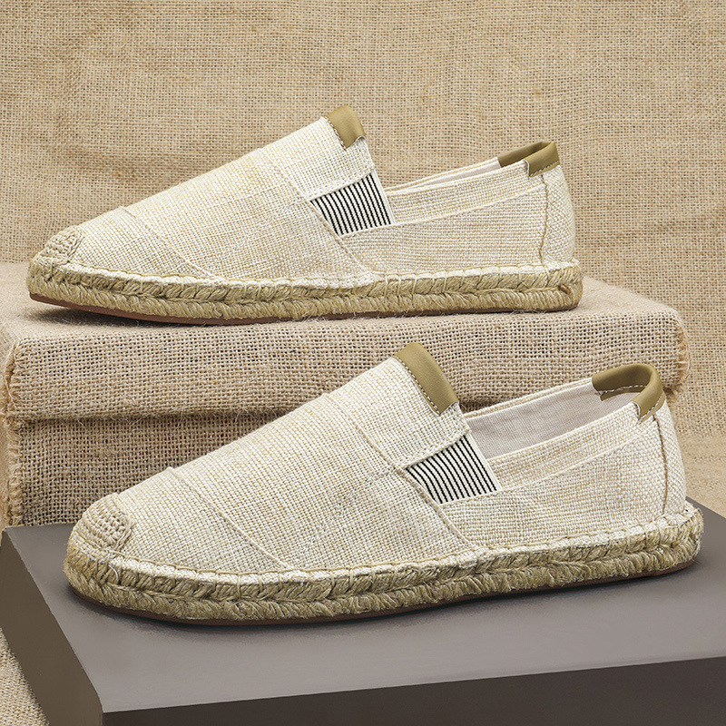 Nowe męskie lniane buty codzie – Espadrille Slip On recenzja i cena